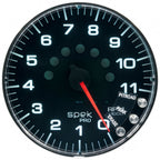 Autometer Spek-Pro Gauge Tachometer 5in 11K Rpm W/Shift Light & Peak Mem Black/Chrome AutoMeter Gauges