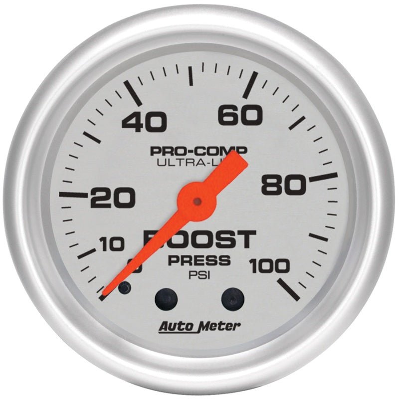 Autometer Ultra-Lite 52mm 0-100 PSI Mechanical Boost Gauge AutoMeter Gauges
