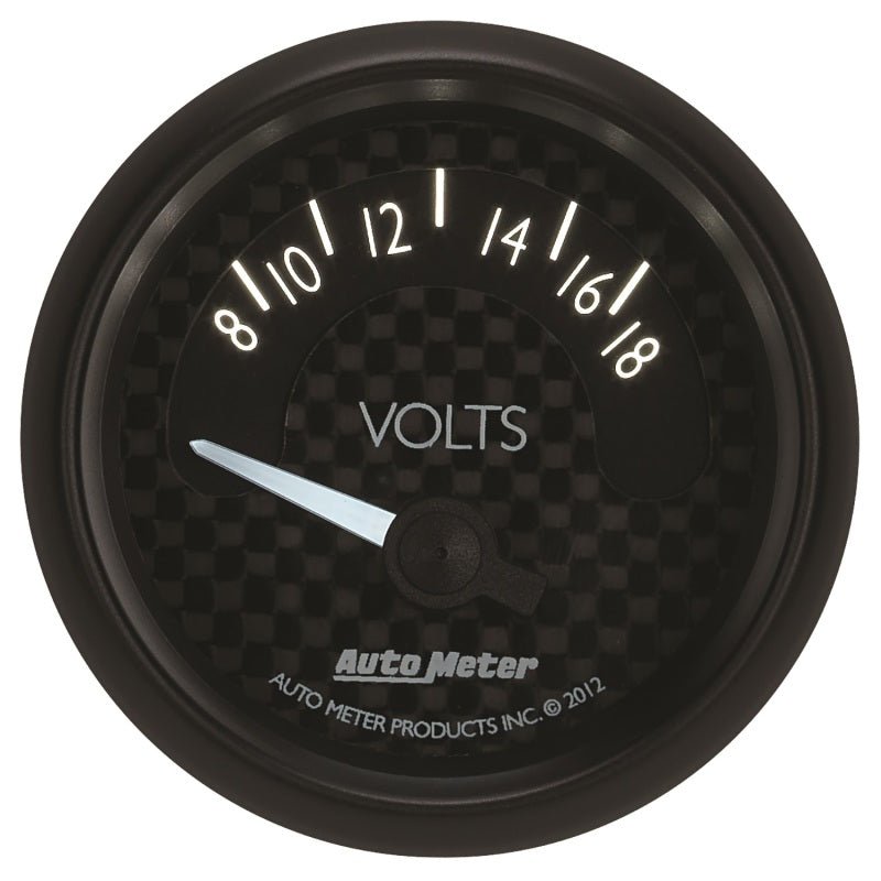 Autometer GT Series 52mm Short Sweep Electronic 8-18 Volts Voltmeter AutoMeter Gauges