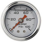 Autometer AutoGage 1.5in Liquid Filled Mechanical 0-100 PSI Fuel Pressure Gauge - Silver AutoMeter Gauges