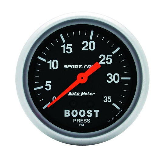 Autometer Sport-Comp 66.7mm 0-35 PSI Mechanical Boost Gauge AutoMeter Gauges