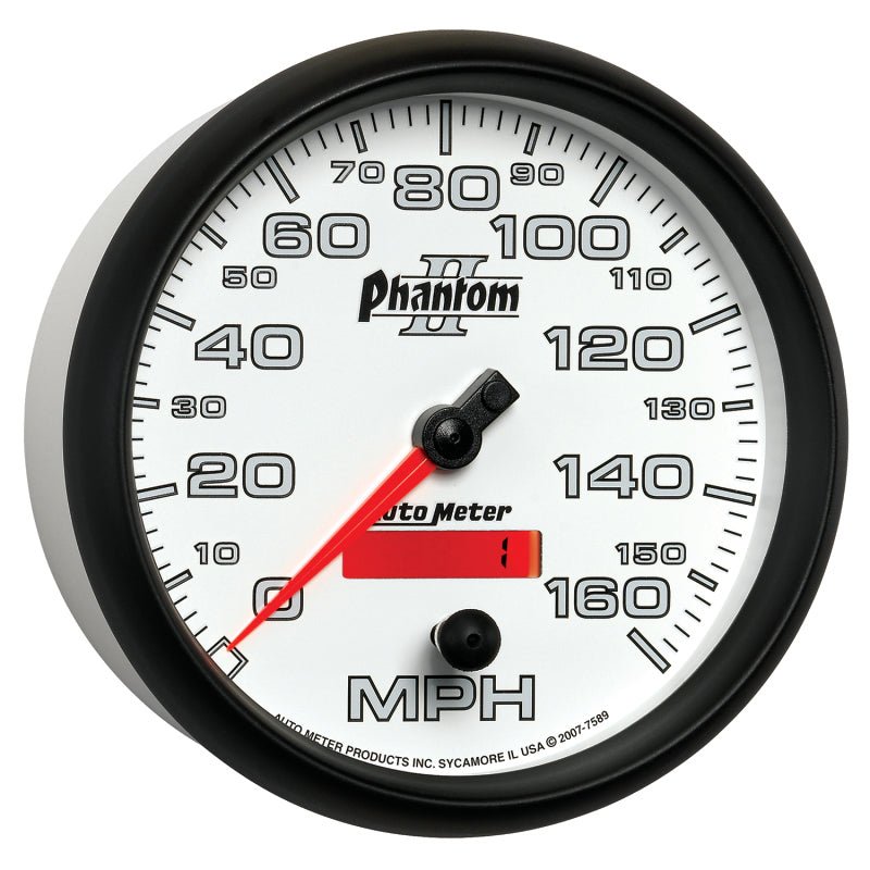 Autometer Phantom II 5in Electrical Programmable Speedometer 150MPH AutoMeter Gauges