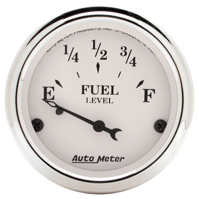 Autometer 2-1/16in 0-90 Fuel Level Air-Core GM Old Tyme White Gauge AutoMeter Gauges