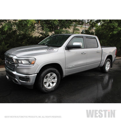 Westin 19-22 Ram 1500 Crew Cab(Excl. 19-22 Ram 1500 Classic) In Channel Wind Deflector 4pc - Smoke