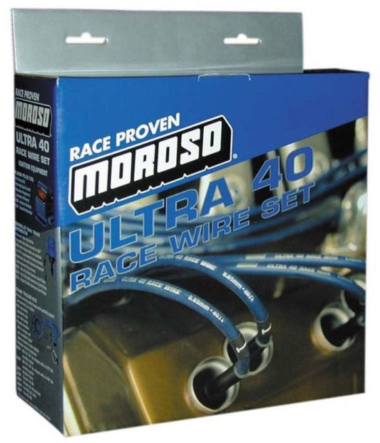 Moroso GM LS Ignition Wire Set - Ultra 40 - Unsleeved - Coil-On - 12in Wire - Blue