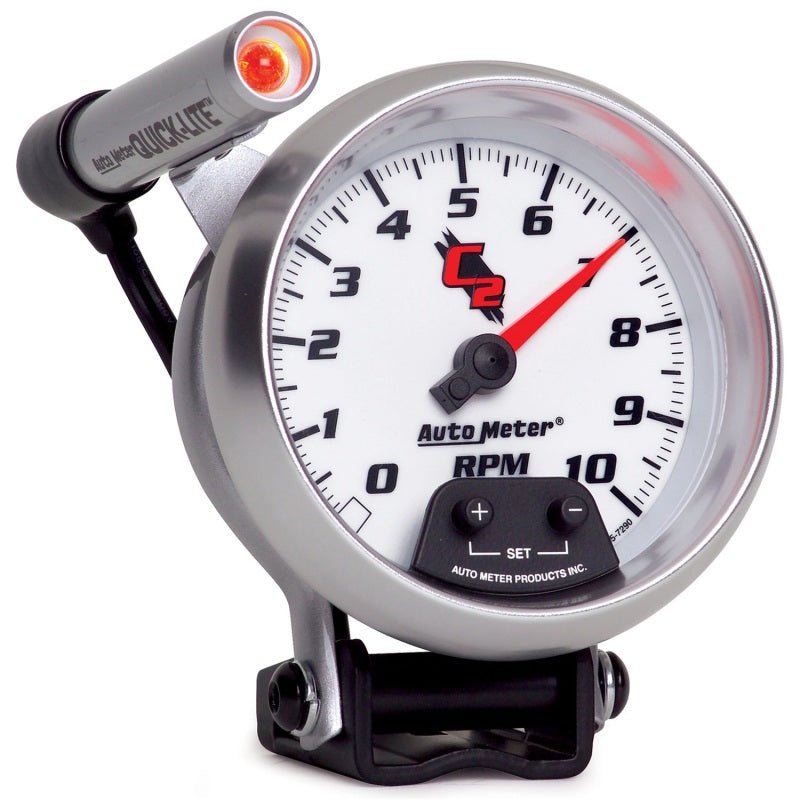 Autometer C2 3 3/4 inch 10000RPM In-Dash Tachometer w/ Ext. Quick-Lite AutoMeter Gauges