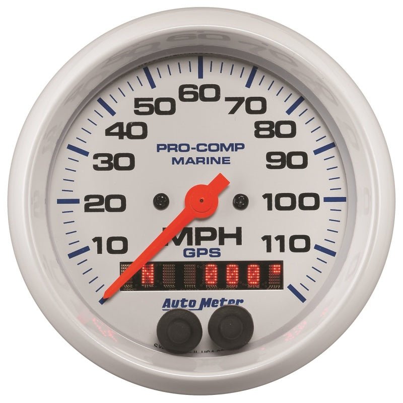 Autometer Gauge GPS Speedometer 3-3/8in 120 MPH Marine White Gauge AutoMeter Gauges