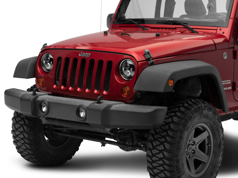 Raxiom 97-18 Jeep Wrangler TJ/JK Axial Series LED Daymaker Headlights- Black Housing (Clear Lens)