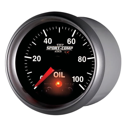 Autometer Sport-Comp II 52.4mm 0-100 PSI Oil Pressure Peak & Warn w/ Electronic Control Gauge AutoMeter Gauges