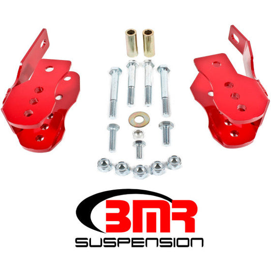 BMR 05-14 S197 Mustang Bolt-On Control Arm Relocation Brackets - Red BMR Suspension Suspension Arms & Components