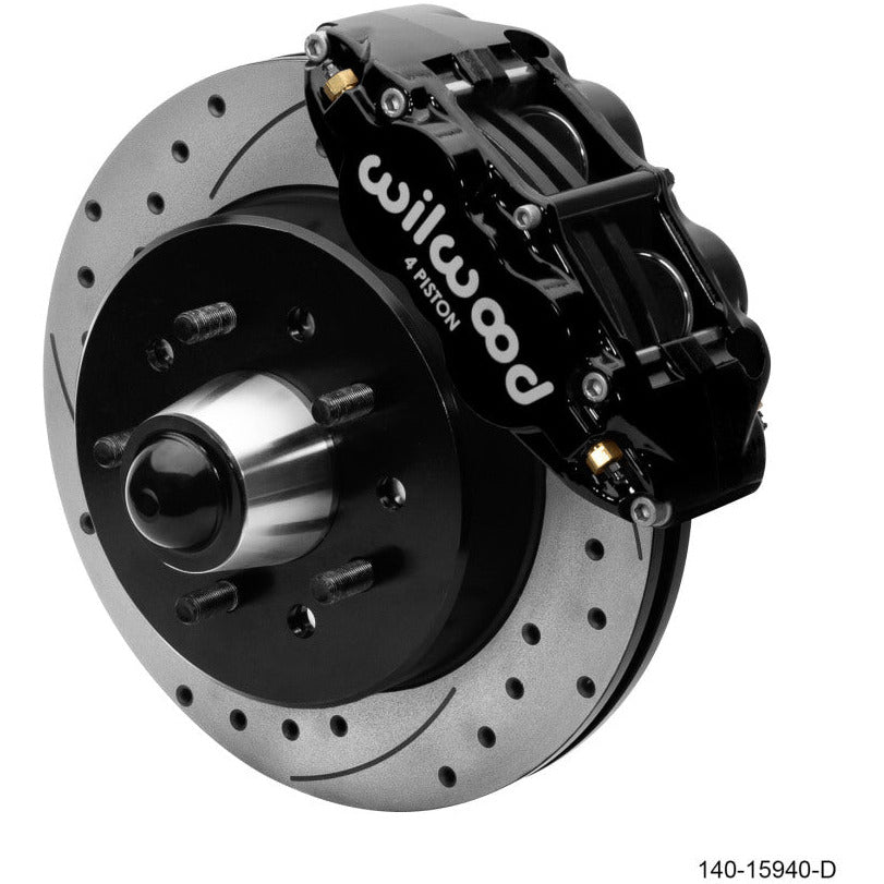 Wilwood Narrow Superlite 6R Front Hat Kit 12.19in 63-87 C10 Black Wilwood Big Brake Kits