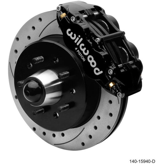 Wilwood Narrow Superlite 6R Front Hat Kit 12.19in 63-87 C10 Black Wilwood Big Brake Kits