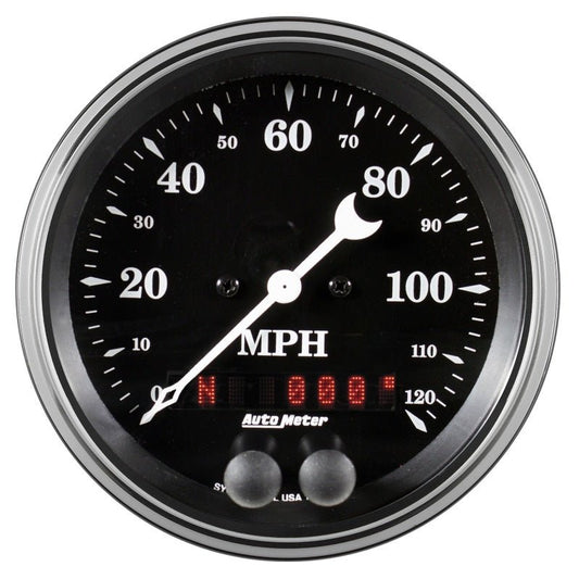 Auto Meter Gauge Speedometer 3 3/8in 120mph GPS Old Tyme Black AutoMeter Gauges