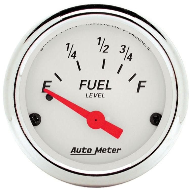 AutoMeter Gauge Fuel Level 2-1/16in. 73 Ohm(e) to 10 Ohm(f) Elec Arctic White AutoMeter Gauges