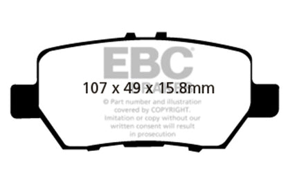 EBC 05-08 Acura RL 3.5 Redstuff Rear Brake Pads