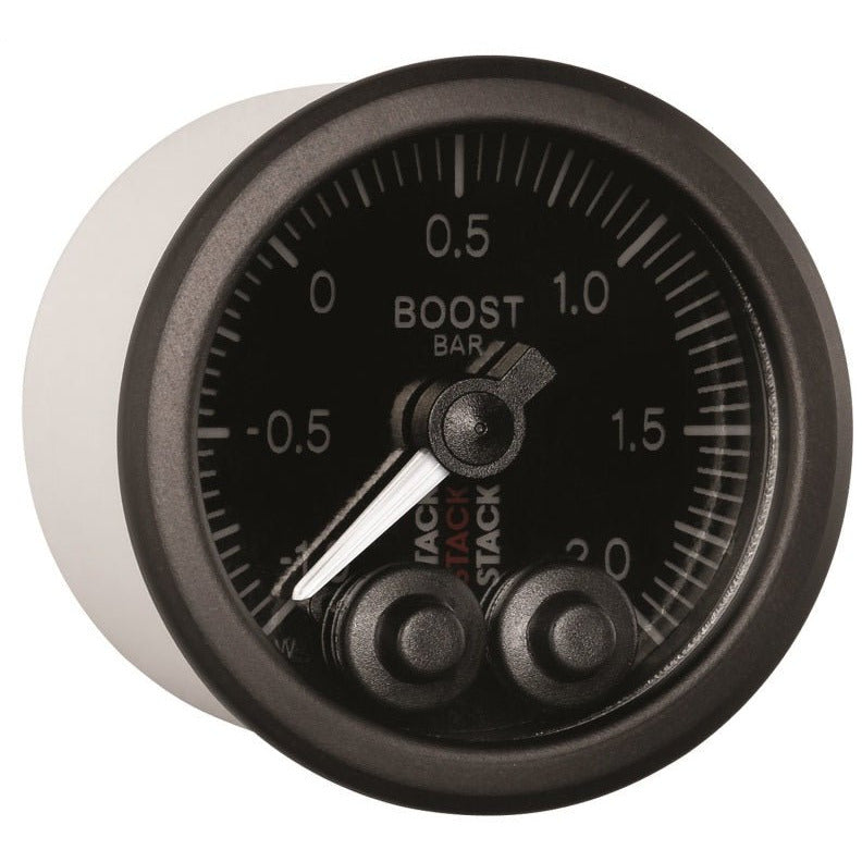 Autometer Stack 52mm -1 to +2 Bar (Incl T-Fitting) Pro-Control Boost Pressure Gauge - Black AutoMeter Gauges