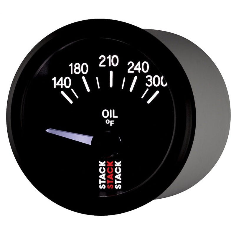 Autometer Stack 52mm 140-300 Deg F 1/8in NPTF Electric Oil Temp Gauge - Black AutoMeter Gauges