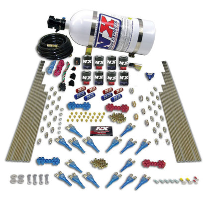 Nitrous Express Shark Dual Stage/Alc 16 Nozzles 8 Solenoids Nitrous Kit (200-1200HP) w/o Bottle