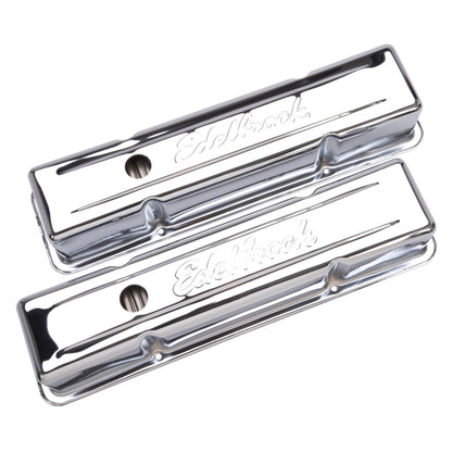 Edelbrock Valve Cover Signature Series Chevrolet 1959-1986 262-400 CI V8 Tall Chrome