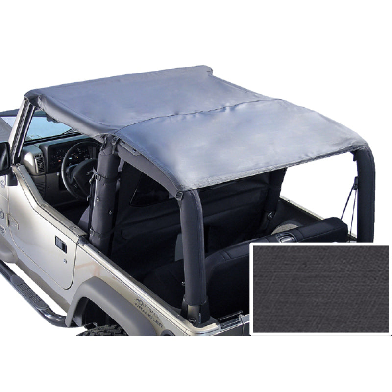 Rugged Ridge Roll Bar Top Black Denim 76-86 Jeep CJ7&87-91Jeep Wrangler YJ Rugged Ridge Soft Tops