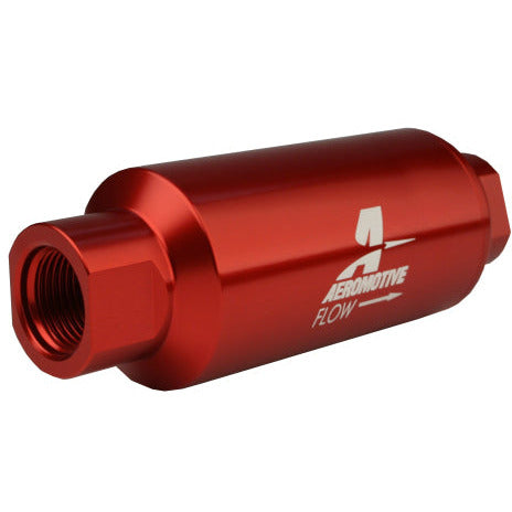 Aeromotive In-Line Filter - AN-10 size - 40 Micron SS Element - Red Anodize Finish Aeromotive Fuel Filters