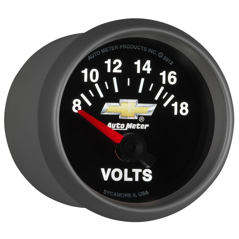 AutoMeter Gauge Voltmeter 2-1/16in. 18V Electric Chevy Gold Bowtie AutoMeter Gauges