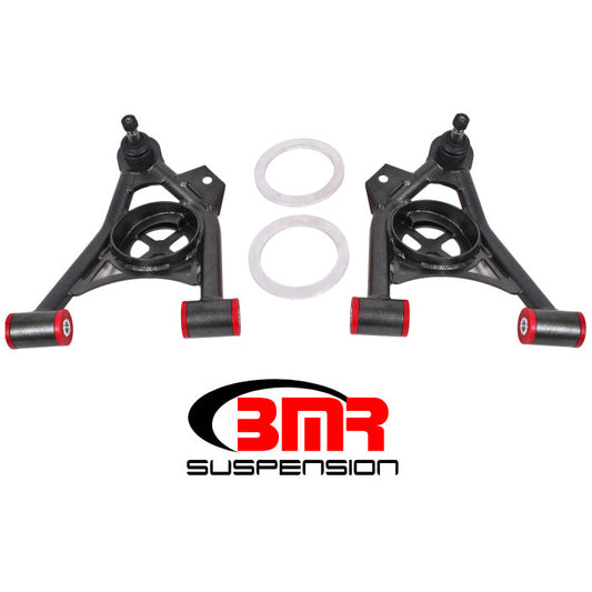 BMR 79-93 Mustang Fox Lower Control A-Arm Front w/ Spring Pocket/Tall Ball Joint - Black Hammertone BMR Suspension Control Arms