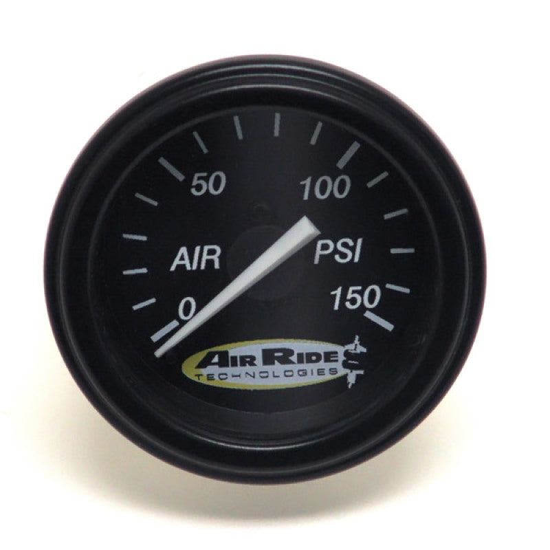 Ridetech Air Pressure Gauge Single Needle Black Face 150psi w/ Fittings Ridetech Gauges