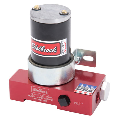Edelbrock Fuel Pump Electric Quiet-Flo Carbureted 120GPH 3/8In In 3/8In Out 120 GPH Red