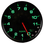 Autometer Spek-Pro Gauge Tachometer 5in 11K Rpm W/Shift Light & Peak Mem Black/Black AutoMeter Gauges