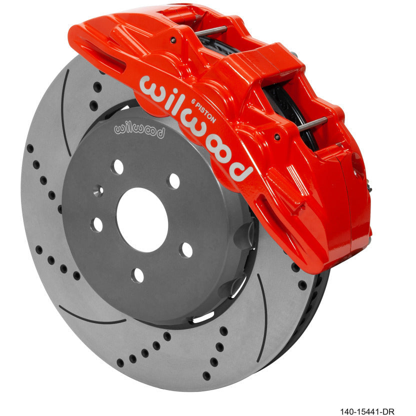 Wilwood SX6R Front Brake Kit 15in SRP Drilled/Slotted Rotor - Red Wilwood Big Brake Kits