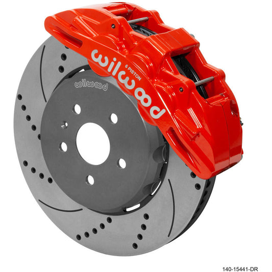 Wilwood SX6R Front Brake Kit 15in SRP Drilled/Slotted Rotor - Red Wilwood Big Brake Kits