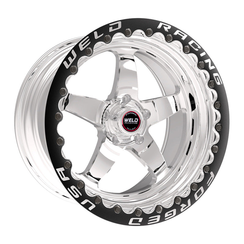 Weld S71 17x10 / 5x115mm BP / 6.7in. BS Polished Wheel (High Pad) - Polished Single Beadlock MT Weld Wheels - Forged