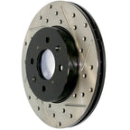 StopTech 06-08 Cadillac XLR-V SC / 06-09 Corvette (Z51) Rear Left Drilled & Slotted Rotor Stoptech Brake Rotors - Slot & Drilled