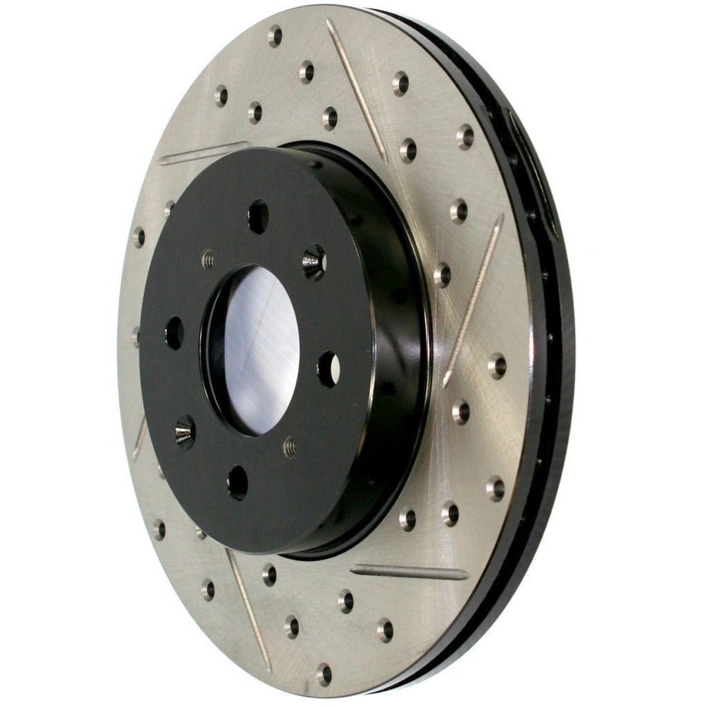 StopTech 2014+ Chevy Corvette Stingray Slotted & Drilled Front Right Rotor Stoptech Brake Rotors - Slot & Drilled