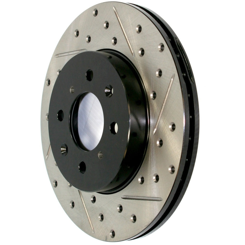 StopTech 2014+ Chevy Corvette Stingray Slotted & Drilled Front Left Rotor Stoptech Brake Rotors - Slot & Drilled
