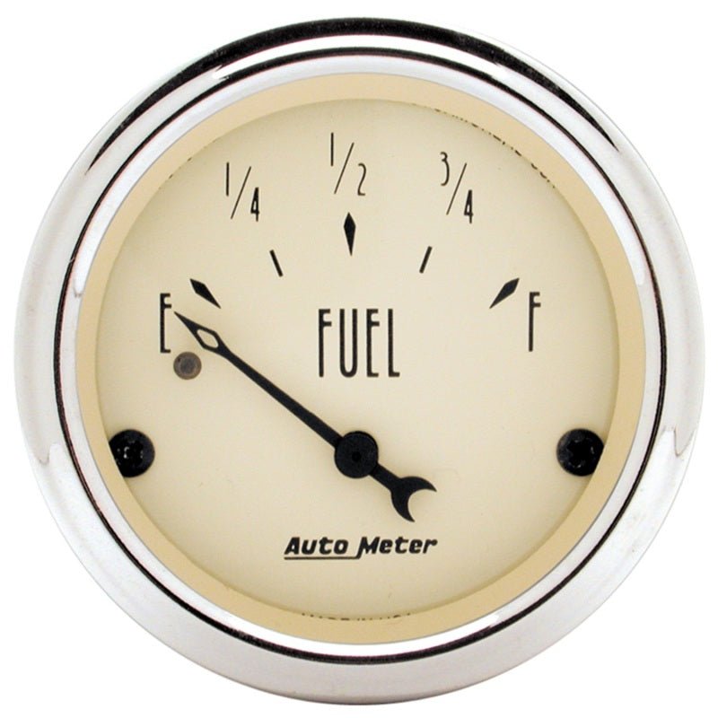 Autometer 2in 0 OHMS Empty/30 OHMS Full Antique Beige Fuel Level Gauge AutoMeter Gauges