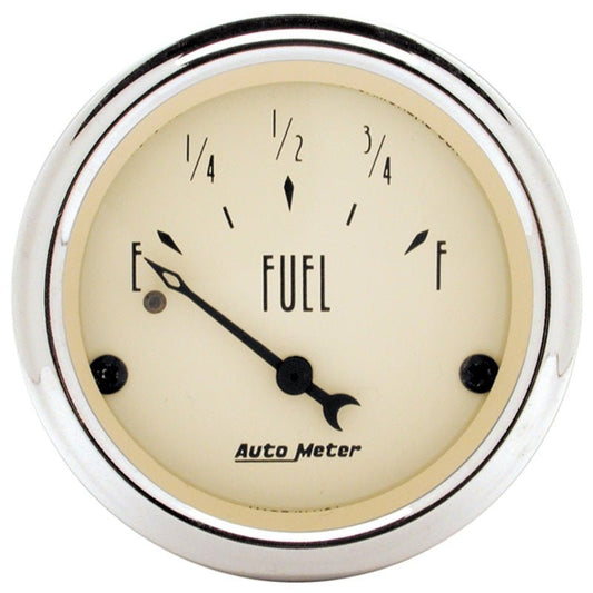 Autometer 2-1/16 inch Antique Beige Fuel Level Gauge AutoMeter Gauges