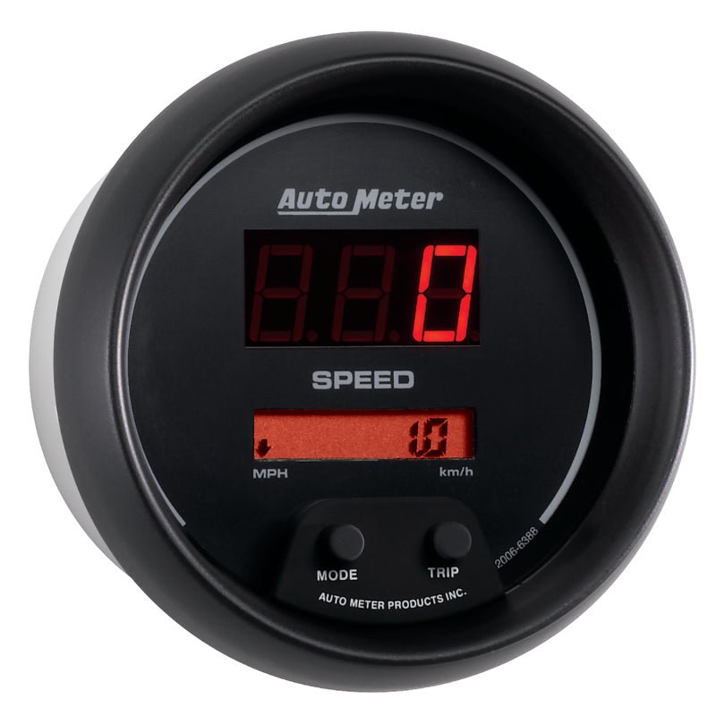 Autometer Sport-Comp Black 3 3/8in 160 MPH Digital Speedo Gauge AutoMeter Gauges