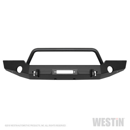 Westin 18-19 Jeep Wrangler JL WJ2 Full Width Front Bumper w/Bull Bar Textured Black