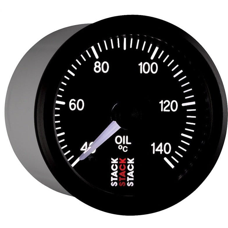 Autometer Stack 52mm 40-140 Deg C 1/8in NPTF Male Pro Stepper Motor Oil Temp Gauge - Black AutoMeter Gauges