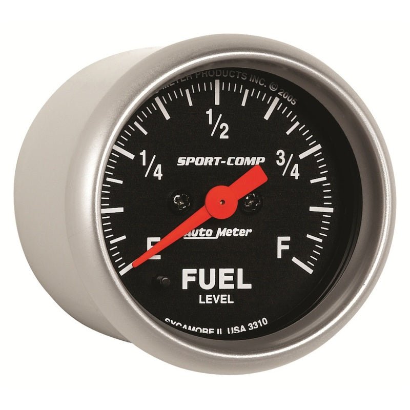 Autometer Sport Comp 52mm Full Sweep Electronic Fuel Level Programmable Empty-Full Range Gauge AutoMeter Gauges