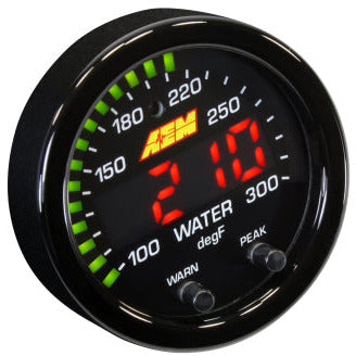 AEM X-Series Temperature 100-300F Gauge Kit (ONLY Black Bezel and Water Temp. Faceplate) AEM Gauges