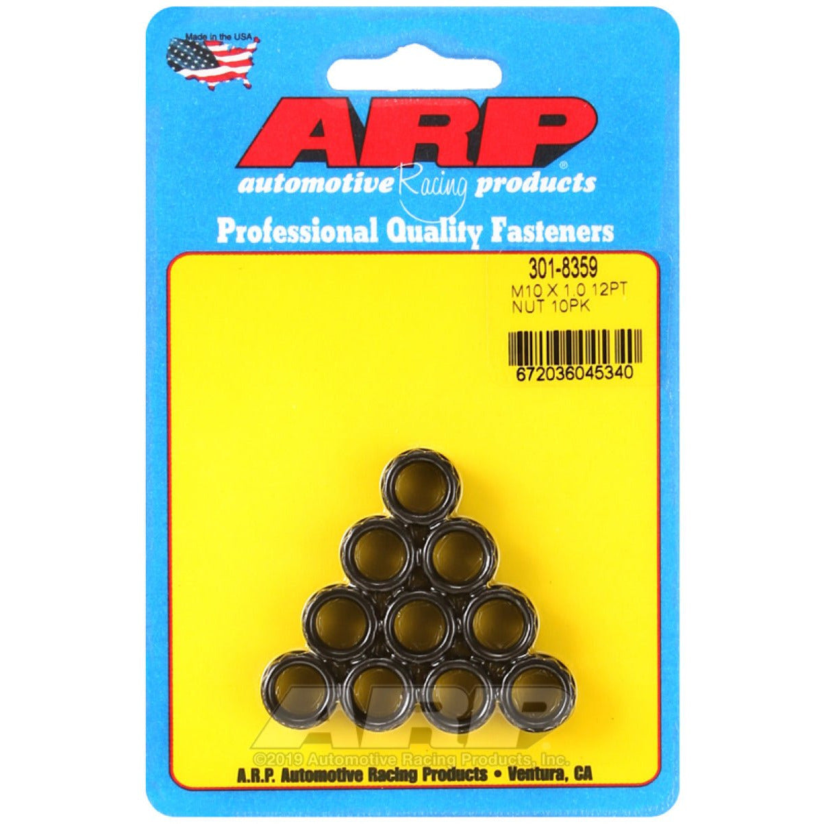 ARP M10 x 1.00 12-Point Nut Kit (Pack of 10) ARP Hardware Kits - Other