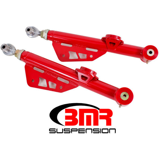 BMR 79-98 Fox Mustang On-Car Adj. Lower Control Arms / Rod End Combo (Polyurethane) - Red BMR Suspension Control Arms