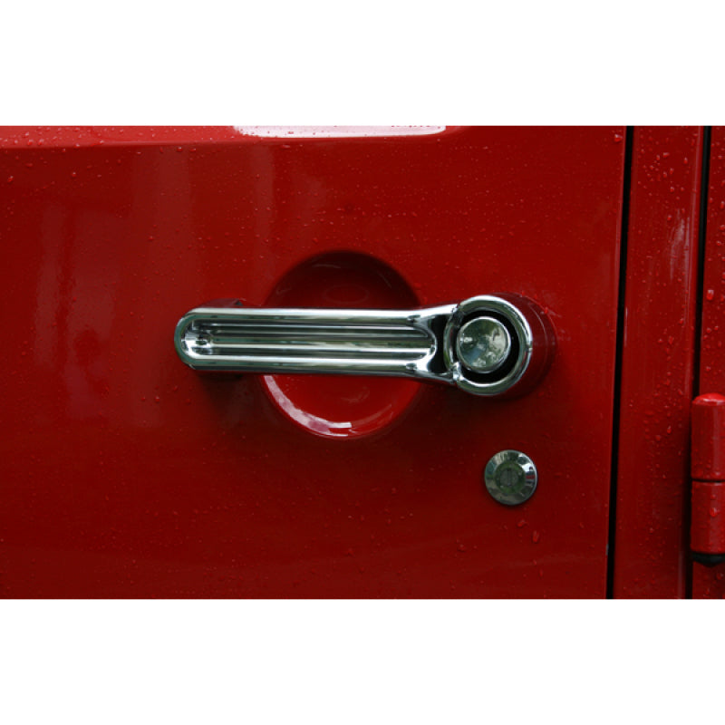 Rugged Ridge Door Handle Cover Kit Chrome 07-18 Jeep Wrangler JK Rugged Ridge Doors