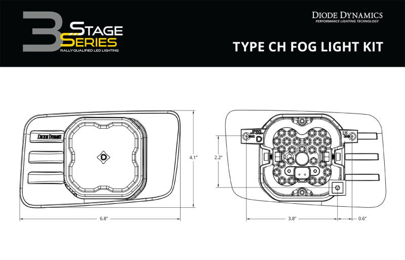 Diode Dynamics SS3 Type CH LED Fog Light Kit Sport - White SAE Driving