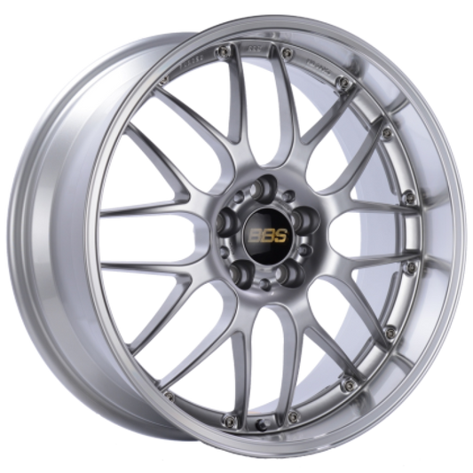 BBS RS-GT 19x9.5 5x112 ET32 Diamond Silver Center Diamond Cut Lip Wheel - 82mm PFS Required