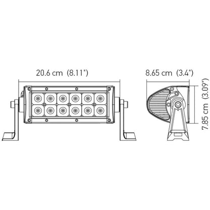 Hella Value Fit 8in Light - 36W Dual Row White Housing Flood Beam - LED Hella Light Bars & Cubes