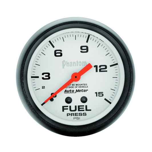 Autometer Phantom 66.7mm 0-15 PSI Mechanical Fuel Pressure Gauge AutoMeter Gauges